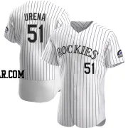 Jose Urena Men's Colorado Rockies White Authentic Home Jersey