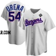 Jose Urena Men's Texas Rangers White Replica Home Cooperstown Collection 2023 World Series Jersey