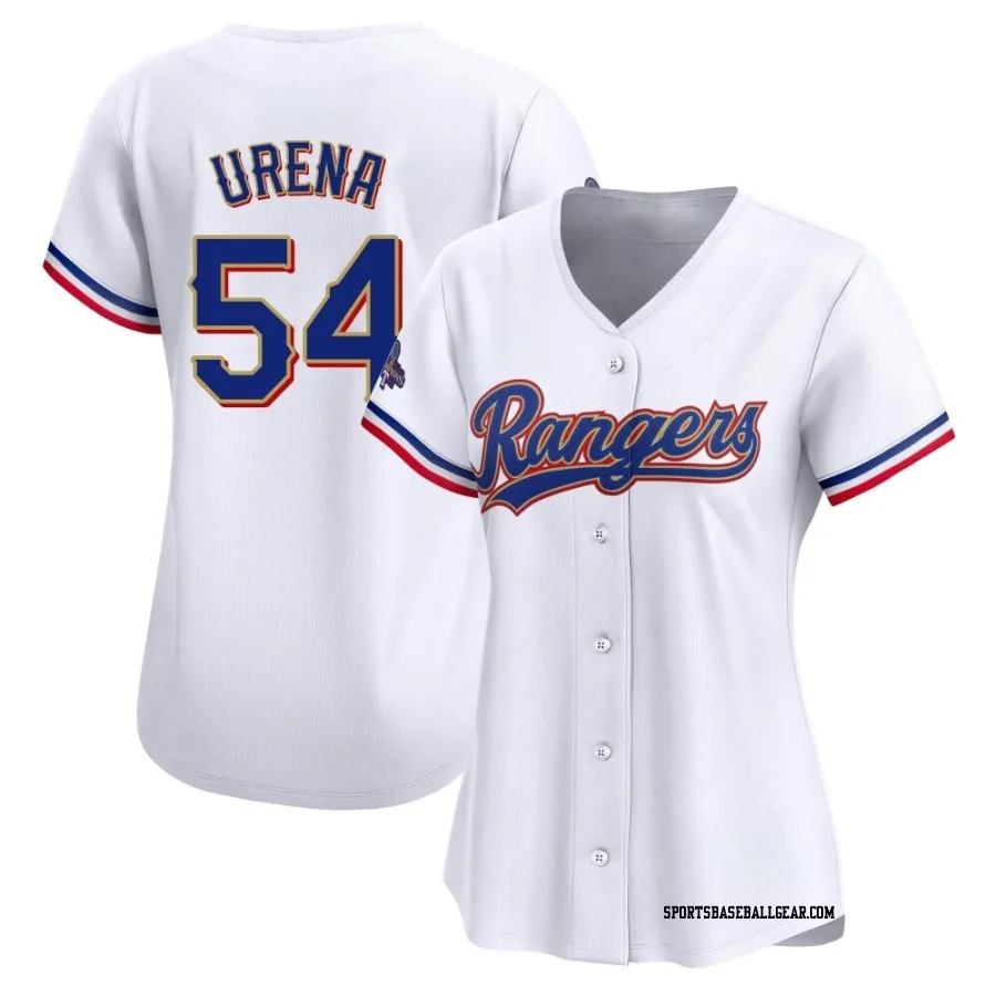 Jose Urena Women's Texas Rangers Gold Limited White 2024 Collection Jersey