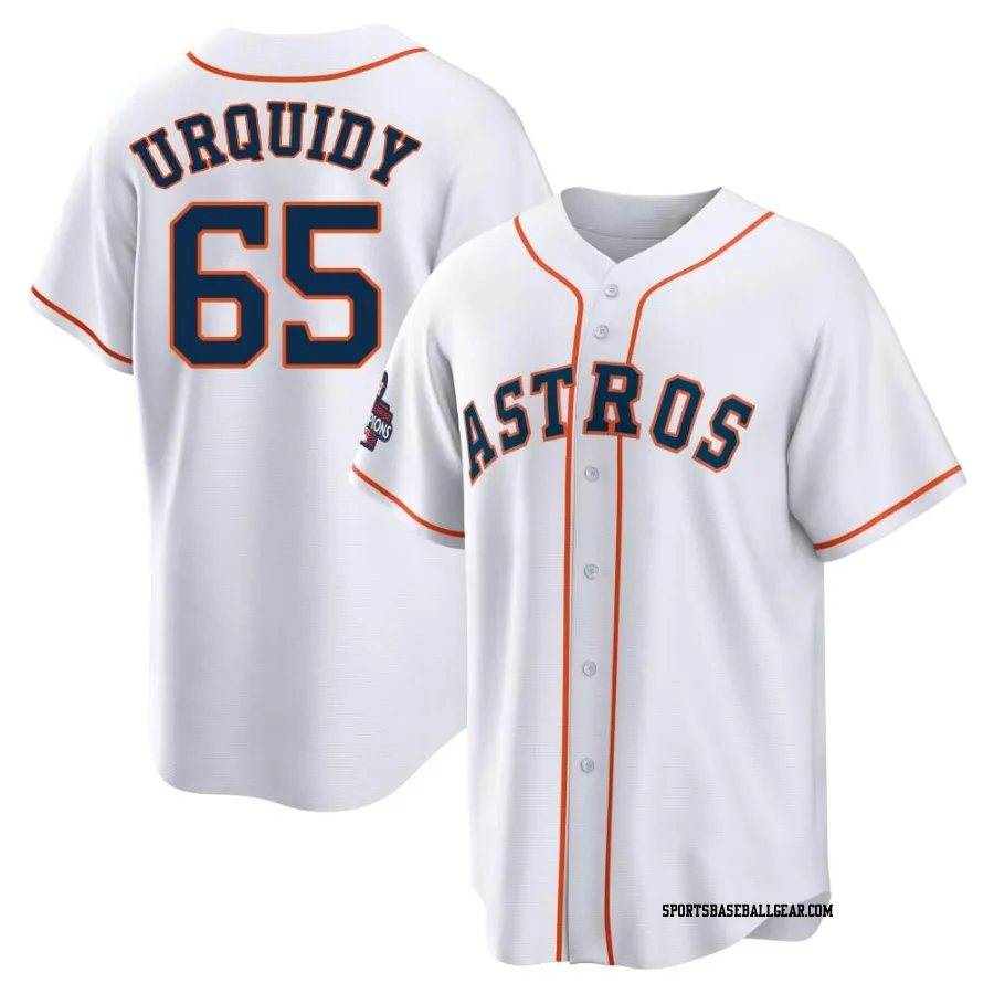 Jose Urquidy Men's Houston Astros White Replica 2022 World Series Champions Home Jersey