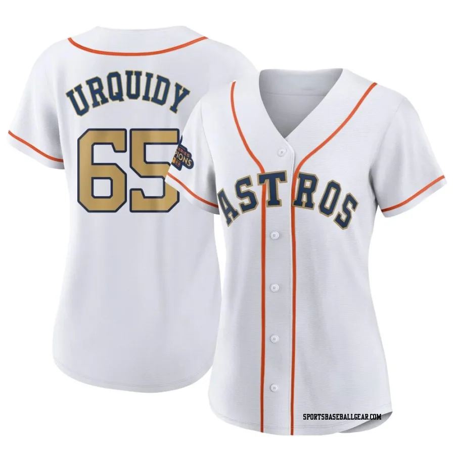 Jose Urquidy Women's Houston Astros Gold Replica White 2023 Collection Jersey