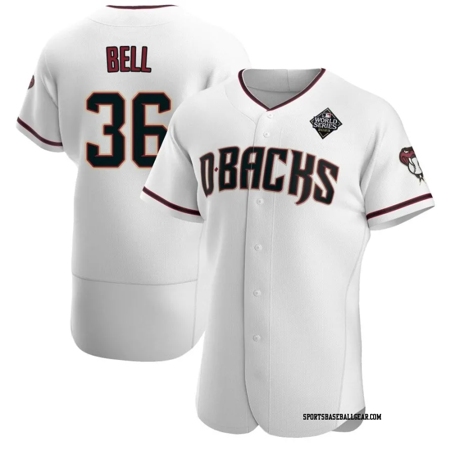 Josh Bell Men's Arizona Diamondbacks White Authentic Crimson Home 2023 World Series Jersey