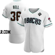 Josh Bell Men's Arizona Diamondbacks White Authentic Teal Alternate 2023 World Series Jersey