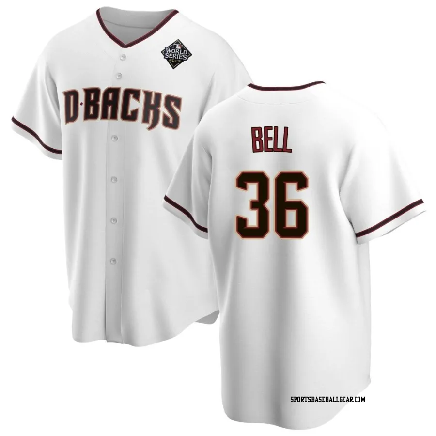 Josh Bell Men's Arizona Diamondbacks White Replica Home 2023 World Series Jersey