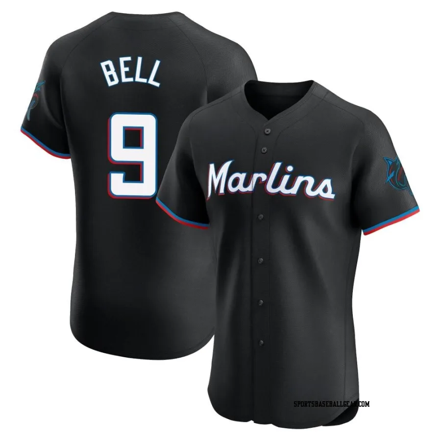 Josh Bell Men's Miami Marlins Black Elite Alternate Vapor Premier Jersey