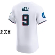 Josh Bell Men's Miami Marlins White Elite Home Patch Jersey