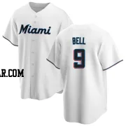 Josh Bell Men's Miami Marlins White Replica Home Jersey