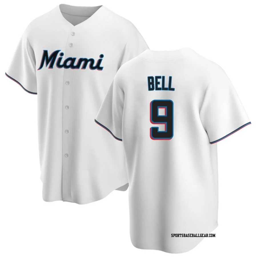 Josh Bell Men's Miami Marlins White Replica Home Jersey