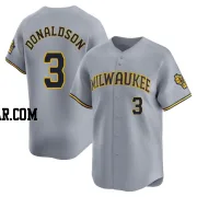 Josh Donaldson Men's Milwaukee Brewers Gray Limited Away Jersey