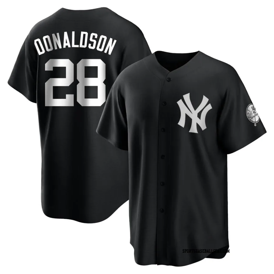 Josh Donaldson Men's New York Yankees Black/White Replica Jersey