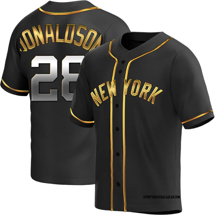 Josh Donaldson Youth New York Yankees Black Golden Replica Alternate Jersey