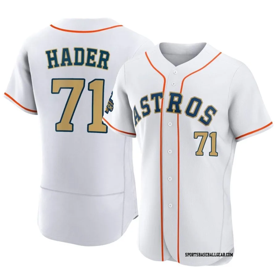 Josh Hader Men's Houston Astros Gold Authentic White 2023 Collection Jersey