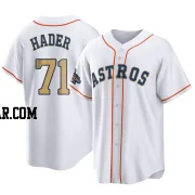 Josh Hader Men's Houston Astros Gold Replica White 2023 Collection Jersey