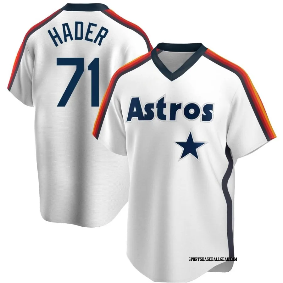 Josh Hader Men's Houston Astros White Replica Home Cooperstown Collection Team Jersey