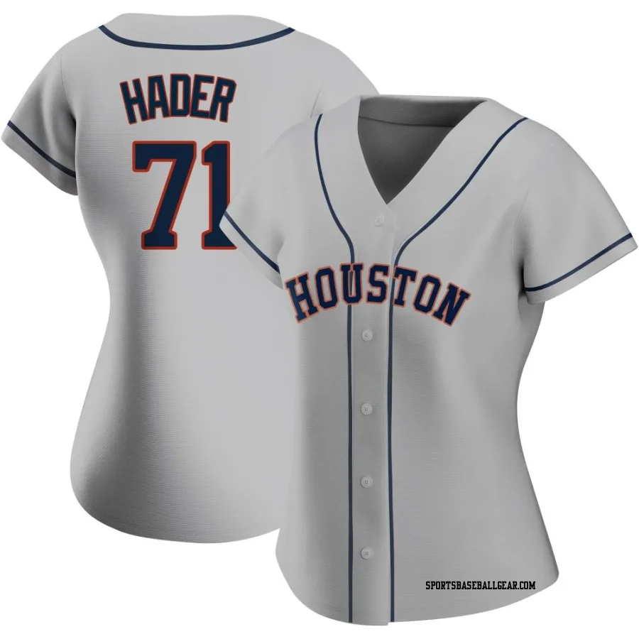 Josh Hader Women's Houston Astros Gray Authentic Road 2020 Jersey