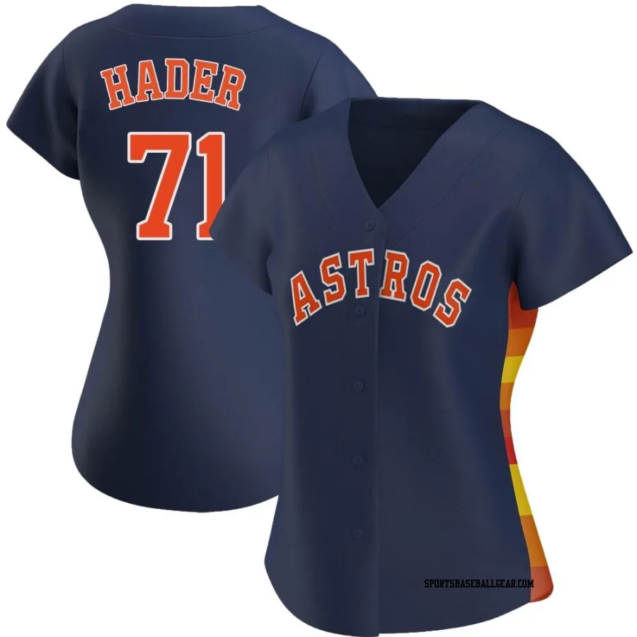 Josh Hader Women's Houston Astros Navy Authentic Alternate Jersey