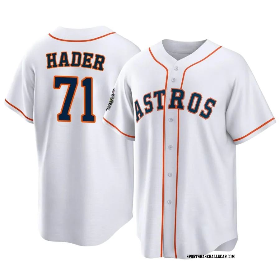 Josh Hader Youth Houston Astros White Replica 2022 World Series Home Jersey