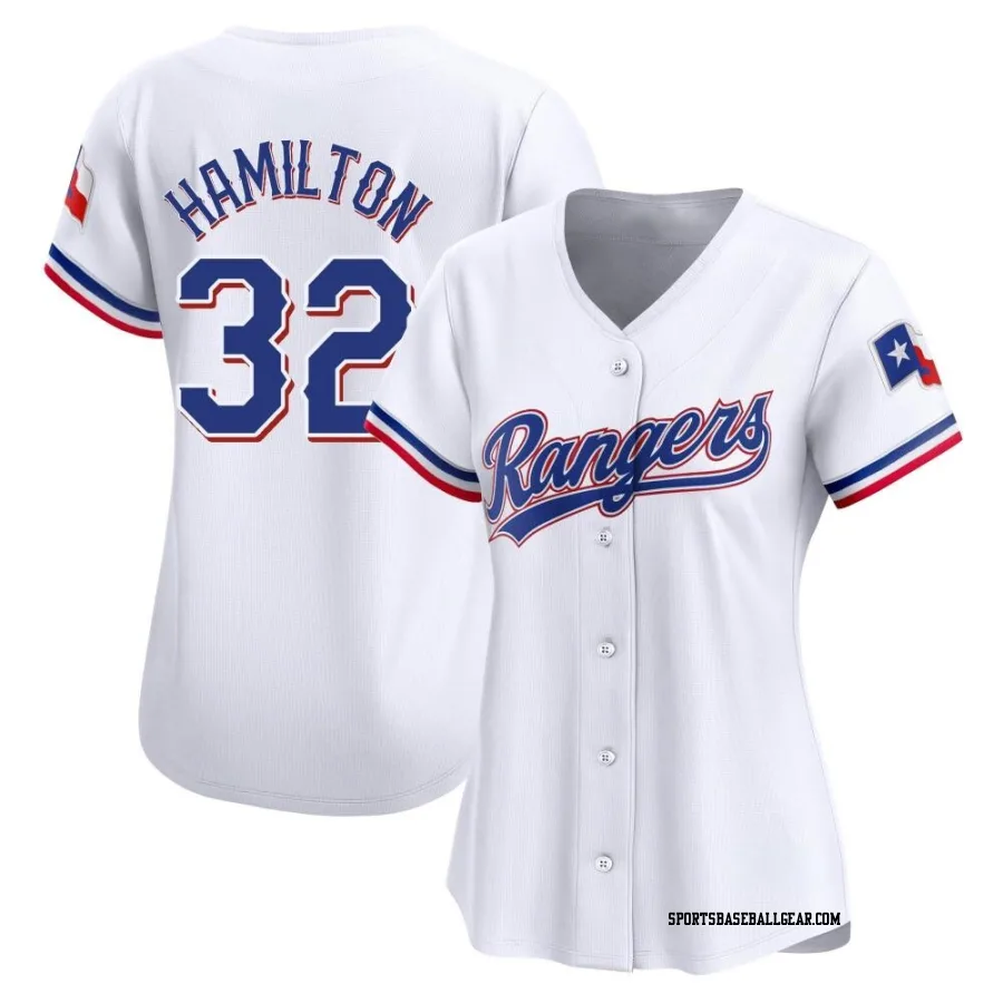 Josh Hamilton Women's Texas Rangers White Limited Home Jersey