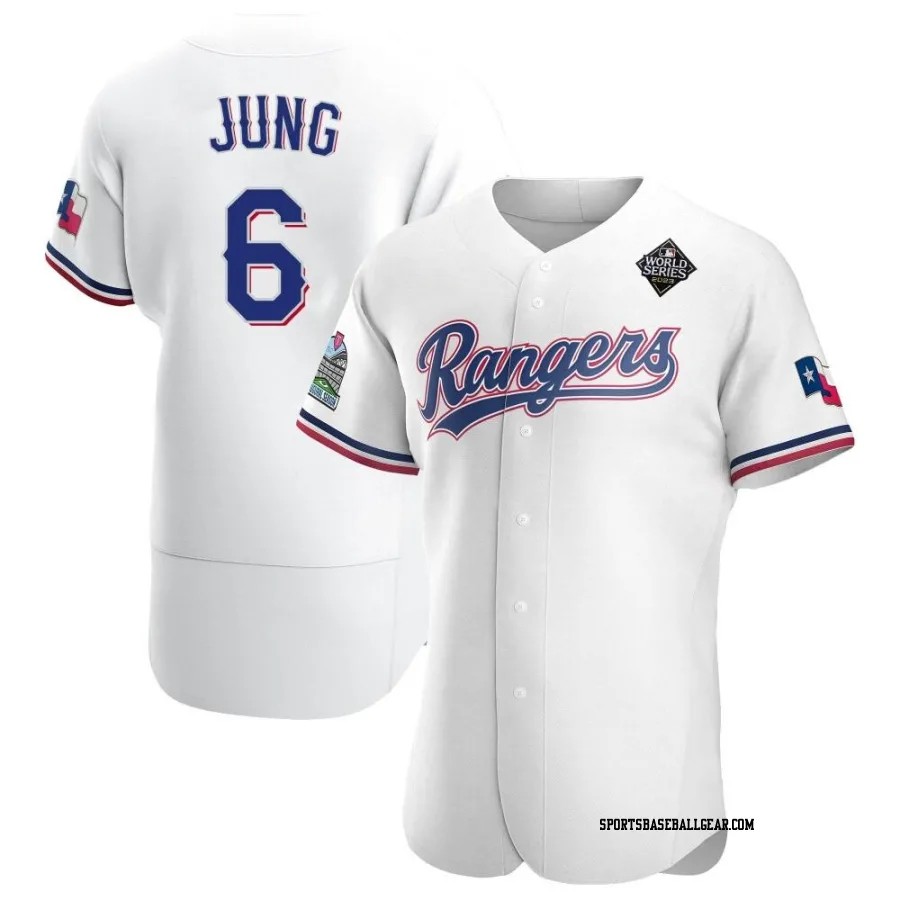 Josh Jung Men's Texas Rangers White Authentic Home 2023 World Series Jersey