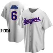 Josh Jung Men's Texas Rangers White Replica Home Cooperstown Collection Jersey