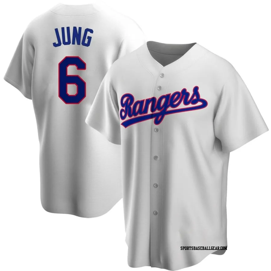 Josh Jung Men's Texas Rangers White Replica Home Cooperstown Collection Jersey