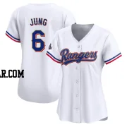 Josh Jung Women's Texas Rangers Gold Limited White 2024 Collection Jersey