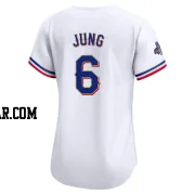 Josh Jung Women's Texas Rangers Gold Limited White 2024 Collection Jersey