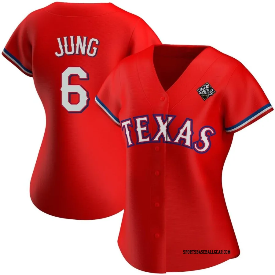 Josh Jung Women's Texas Rangers Red Authentic Alternate 2023 World Series Jersey