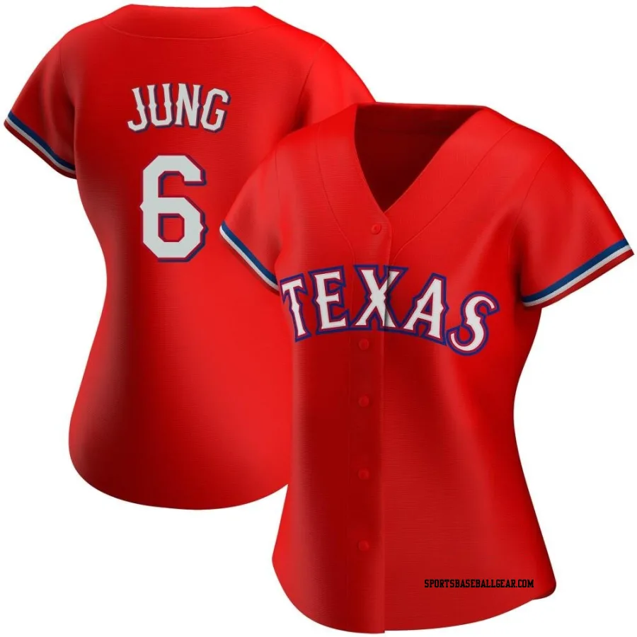 Josh Jung Women's Texas Rangers Red Replica Alternate Jersey