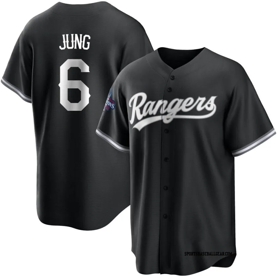 Josh Jung Youth Texas Rangers White Replica Black 2023 World Series Champions Jersey