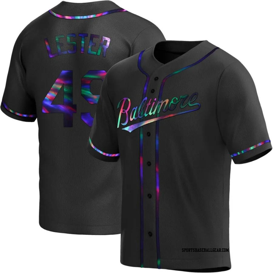 Josh Lester Youth Baltimore Orioles Black Holographic Replica Alternate Jersey