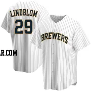 Josh Lindblom Men's Milwaukee Brewers White Replica Home Jersey