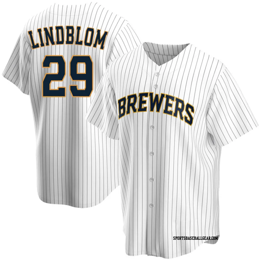 Josh Lindblom Youth Milwaukee Brewers White Replica Home Jersey