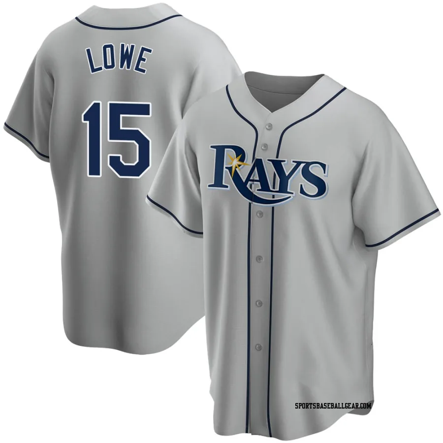 Josh Lowe Men's Tampa Bay Rays Gray Replica Road Jersey