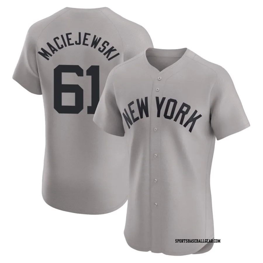 Josh Maciejewski Men's New York Yankees Gray Elite Road Jersey