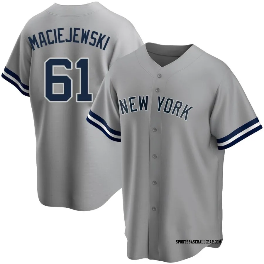 Josh Maciejewski Men's New York Yankees Gray Replica Road Name Jersey