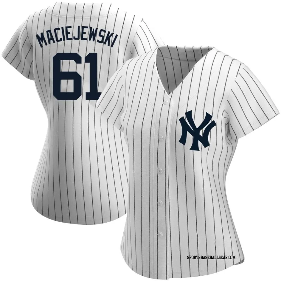 Josh Maciejewski Women's New York Yankees White Authentic Home Name Jersey