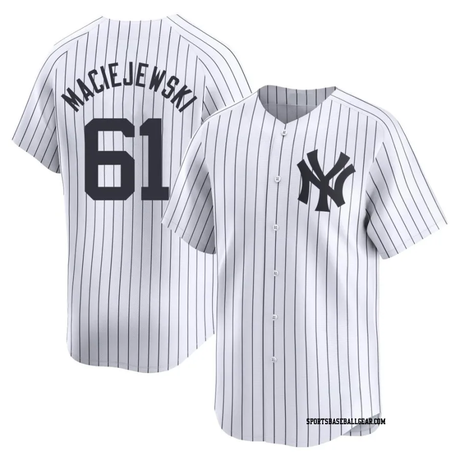 Josh Maciejewski Youth New York Yankees White Limited Yankee Home Jersey