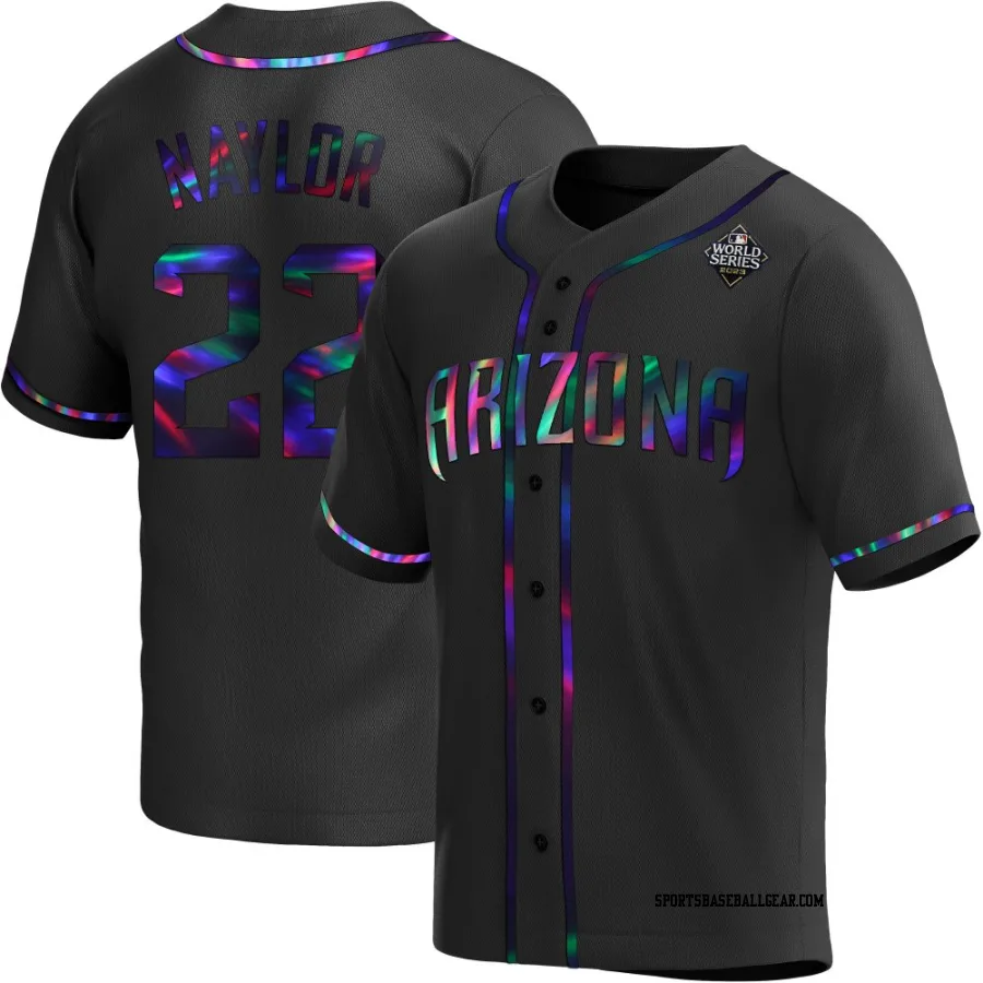 Josh Naylor Men's Arizona Diamondbacks Black Holographic Replica Alternate 2023 World Series Jersey