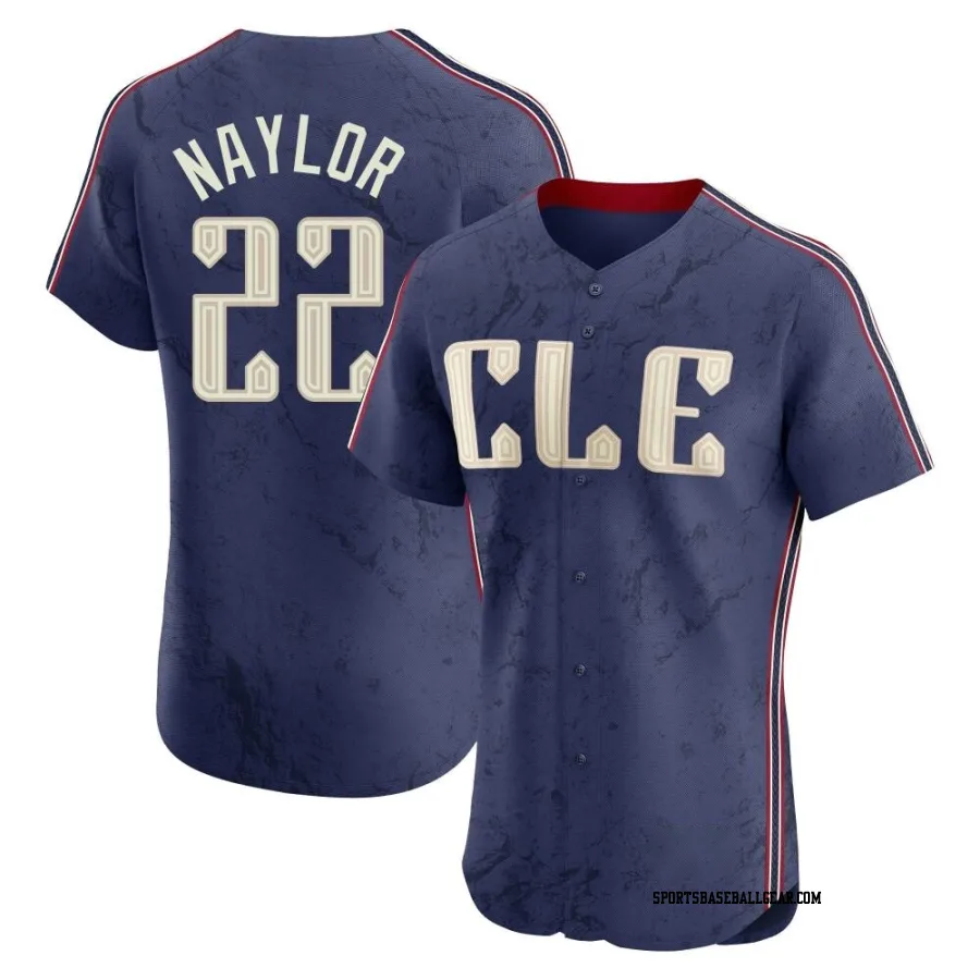 Josh Naylor Men's Cleveland Guardians Navy Elite 2024 City Connect Jersey