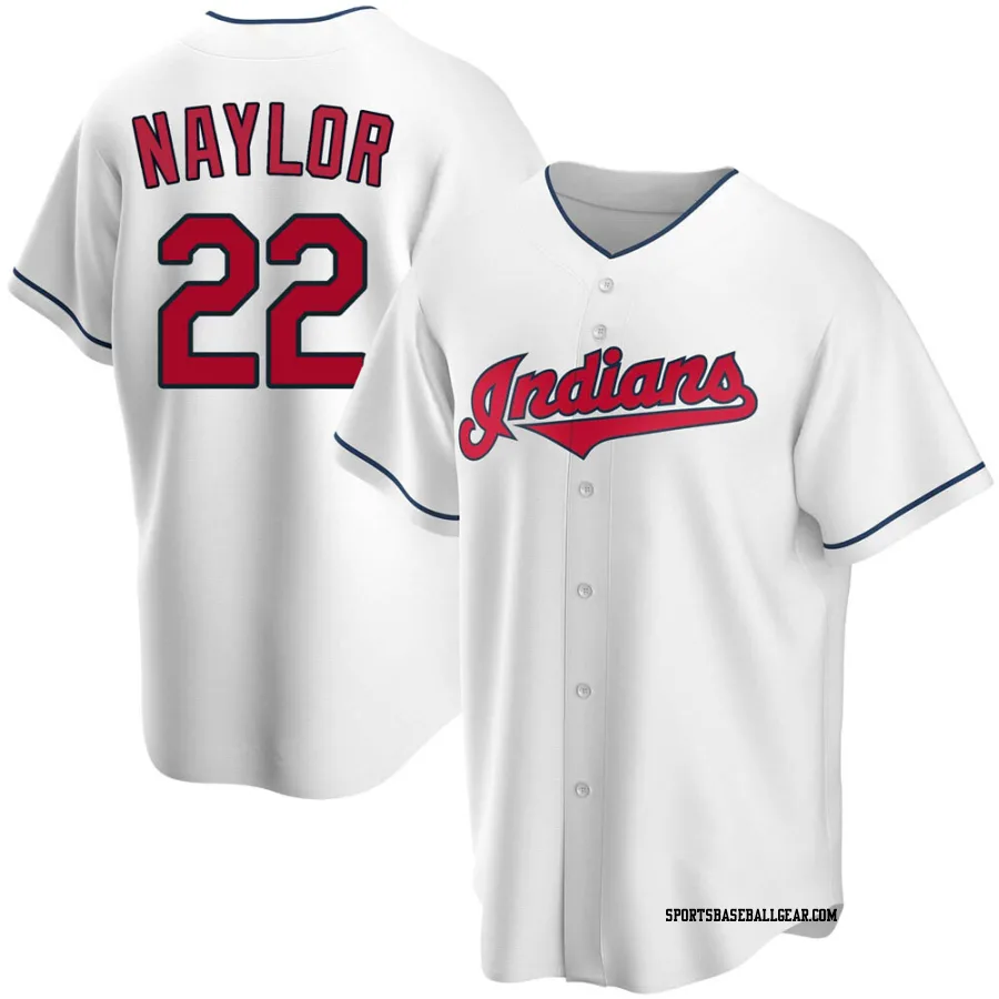 Josh Naylor Men's Cleveland Guardians White Replica Home Jersey