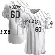 Josh Rogers Men's Colorado Rockies White Authentic Home Jersey