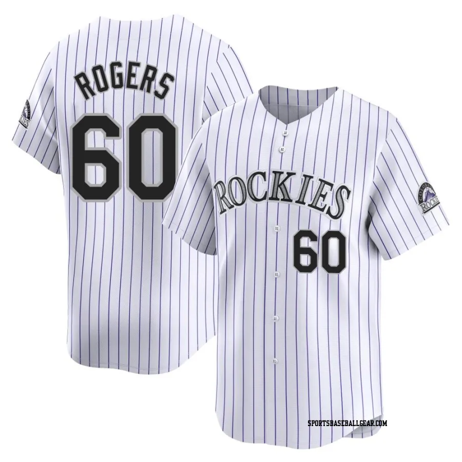 Josh Rogers Men's Colorado Rockies White Limited Home Jersey