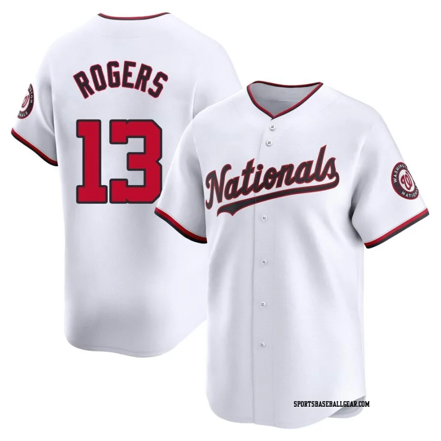 Josh Rogers Men's Washington Nationals White Limited Home Jersey