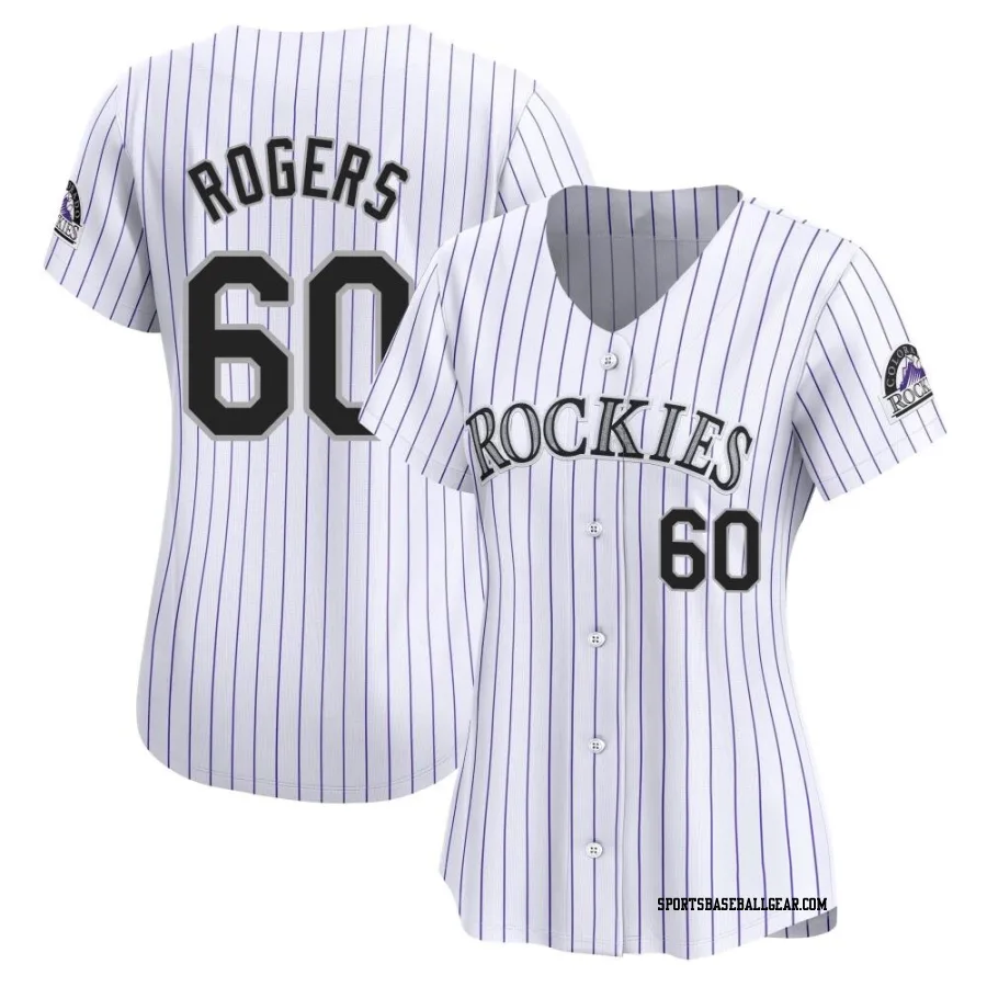 Josh Rogers Women's Colorado Rockies White Limited Home Jersey