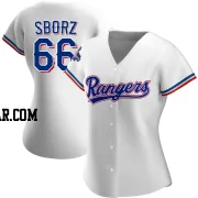 Josh Sborz Women's Texas Rangers White Authentic Home 2023 World Series Champions Jersey