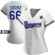 Josh Sborz Women's Texas Rangers White Authentic Home 2023 World Series Jersey