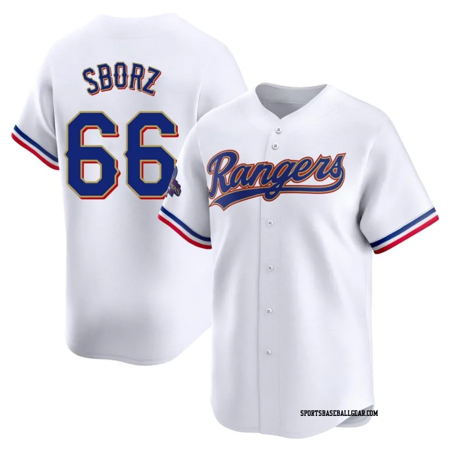 Josh Sborz Youth Texas Rangers Gold Limited White 2024 Collection Jersey