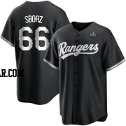 Josh Sborz Youth Texas Rangers White Replica Black 2023 World Series Jersey