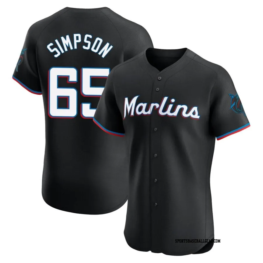 Josh Simpson Men's Miami Marlins Black Elite Alternate Vapor Premier Jersey